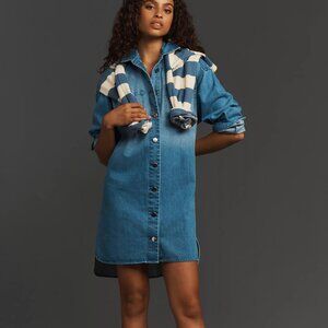 Anthropologie Porridge Long-Sleeve Collared Tunic/Mini Shirt Dress MP $168 NWT